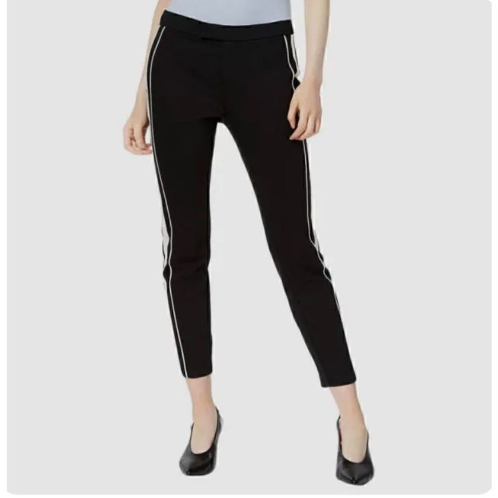 Bar III Black White Pull-on Cropped Trouser Casual Pants Womens Size 0